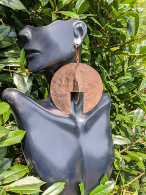 Lois Mailou Earrings Copper and Sterling Large