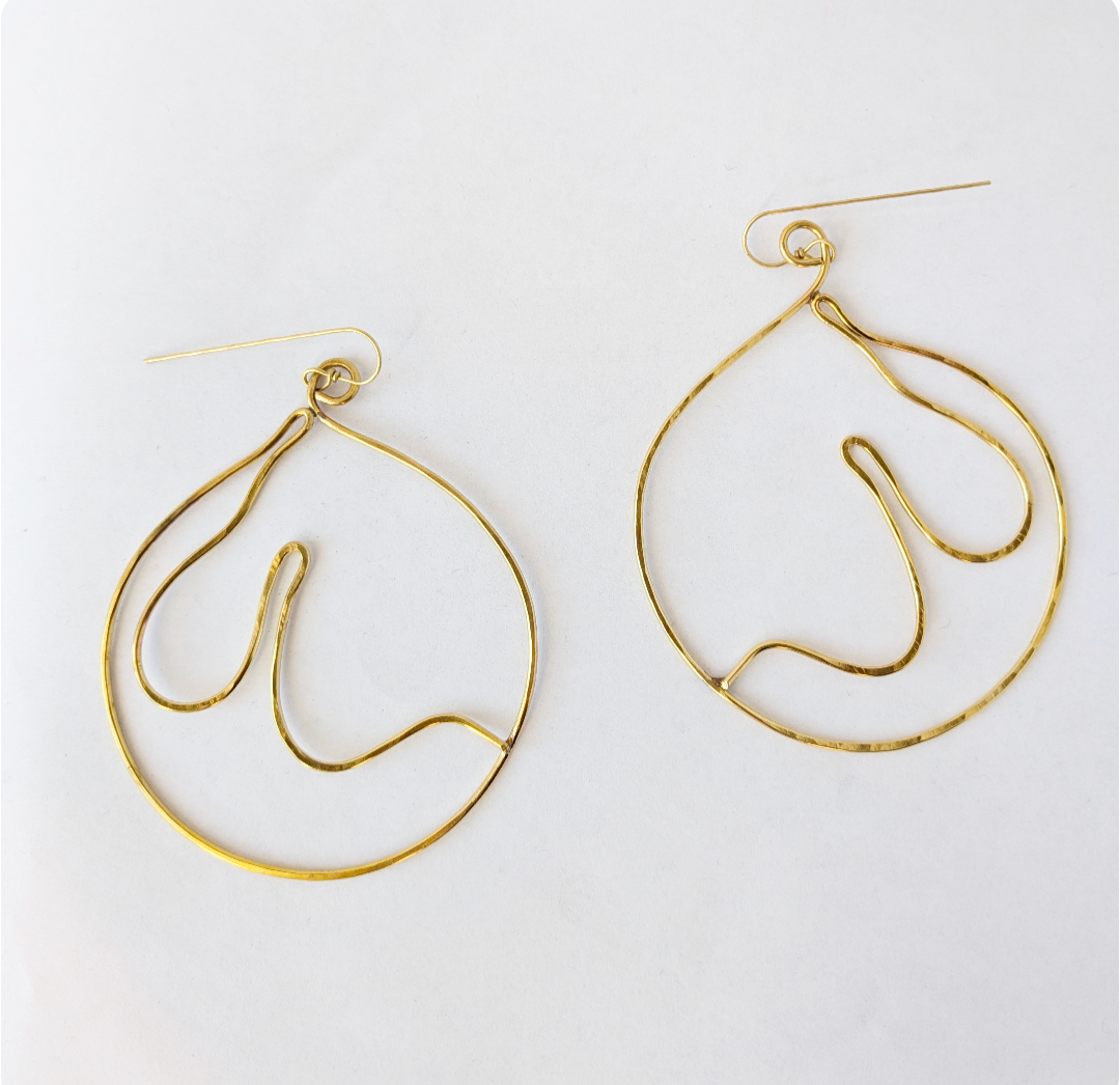 Queen Latifah Brass Earrings