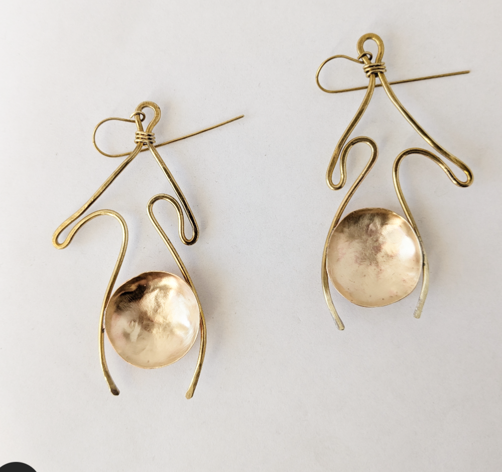 Katherine Dunham Brass Earrings
