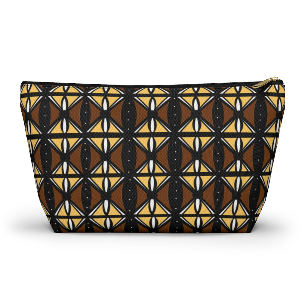 Mudcloth Inspired Accessory Pouch w T-bottom